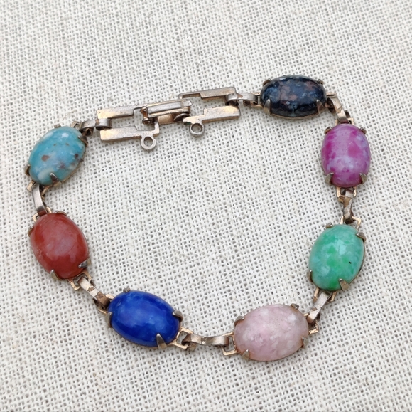 Vintage Jewelry Vintage Peking Glass Stone Bracelet Poshmark